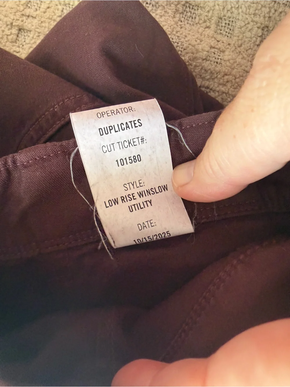 Citizens of humanity nwot low rise Winslow trouser
